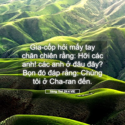 Picture 05 - Sáng Thế 29:4 VIE - Gia-cốp hỏi mấy tay chăn chiên rằng: - Bible Verse Picture