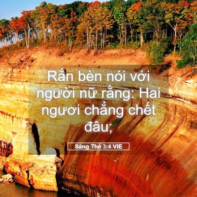 Picture 05 - Sáng Thế 3:4 VIE - Rắn bèn nói với người nữ rằng: Hai - Bible Verse Picture