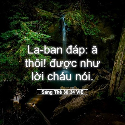 Picture 05 - Sáng Thế 30:34 VIE - La-ban đáp: ã thôi! được như lời cháu - Bible Verse Picture