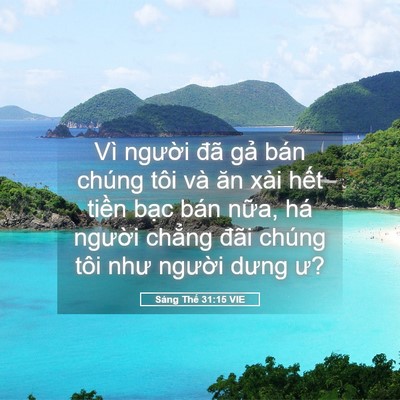 Picture 05 - Sáng Thế 31:15 VIE - Vì người đã gả bán chúng tôi và ăn - Bible Verse Picture