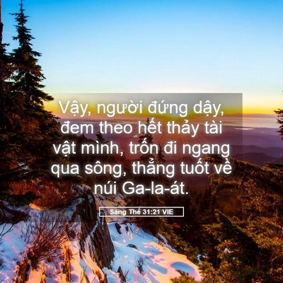 Picture 05 - Sáng Thế 31:21 VIE - Vậy, người đứng dậy, đem theo hết - Bible Verse Picture