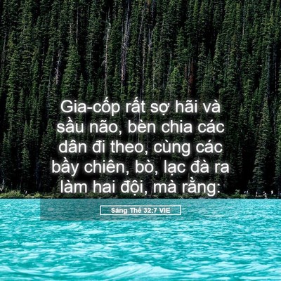 Picture 05 - Sáng Thế 32:7 VIE - Gia-cốp rất sợ hãi và sầu não, bèn - Bible Verse Picture