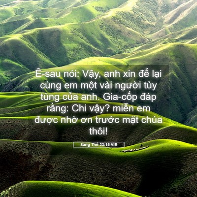 Picture 05 - Sáng Thế 33:15 VIE - Ê-sau nói: Vậy, anh xin để lại cùng em - Bible Verse Picture
