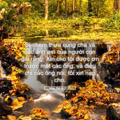 Picture 05 - Sáng Thế 34:11 VIE - Si-chem thưa cùng cha và các anh em của - Bible Verse Picture