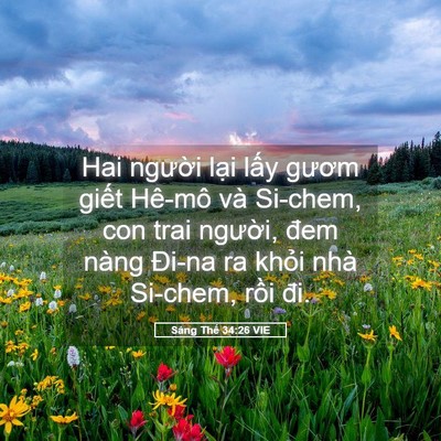 Picture 05 - Sáng Thế 34:26 VIE - Hai người lại lấy gươm giết Hê-mô - Bible Verse Picture