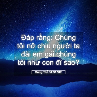 Picture 05 - Sáng Thế 34:31 VIE - Đáp rằng: Chúng tôi nỡ chịu người ta - Bible Verse Picture
