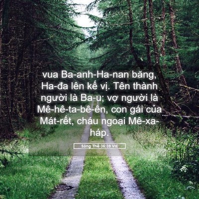 Picture 05 - Sáng Thế 36:39 VIE - vua Ba-anh-Ha-nan băng, Ha-đa lên kế vị. - Bible Verse Picture