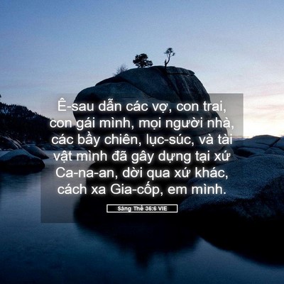 Picture 05 - Sáng Thế 36:6 VIE - Ê-sau dẫn các vợ, con trai, con gái mình, - Bible Verse Picture