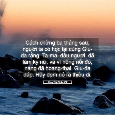 Picture 05 - Sáng Thế 38:24 VIE - Cách chừng ba tháng sau, người ta có - Bible Verse Picture