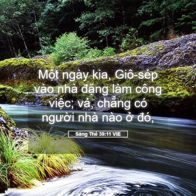 Picture 05 - Sáng Thế 39:11 VIE - Một ngày kia, Giô-sép vào nhà đặng làm - Bible Verse Picture