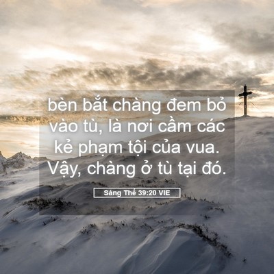 Picture 05 - Sáng Thế 39:20 VIE - bèn bắt chàng đem bỏ vào tù, là nơi - Bible Verse Picture