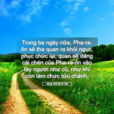 Picture 05 - Sáng Thế 40:13 VIE - Trong ba ngày nữa, Pha-ra-ôn sẽ tha quan ra - Bible Verse Picture