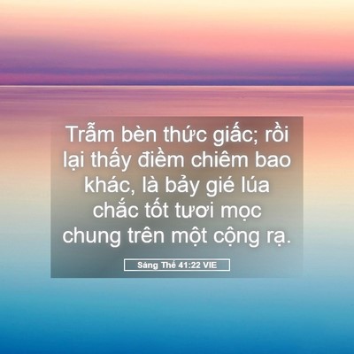 Picture 05 - Sáng Thế 41:22 VIE - Trẫm bèn thức giấc; rồi lại thấy - Bible Verse Picture