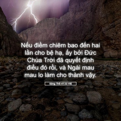 Picture 05 - Sáng Thế 41:32 VIE - Nếu điềm chiêm bao đến hai lần cho - Bible Verse Picture