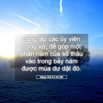 Picture 05 - Sáng Thế 41:34 VIE - cùng lập các ủy viên trong xứ, để - Bible Verse Picture