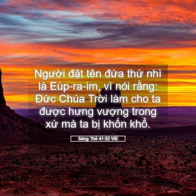 Picture 05 - Sáng Thế 41:52 VIE - Người đặt tên đứa thứ nhì là - Bible Verse Picture