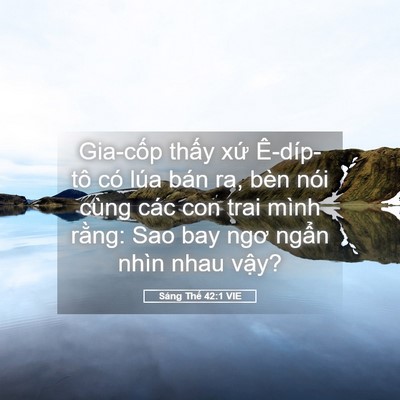 Picture 05 - Sáng Thế 42:1 VIE - Gia-cốp thấy xứ Ê-díp-tô có lúa bán - Bible Verse Picture