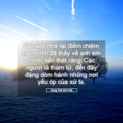 Picture 05 - Sáng Thế 42:9 VIE - Giô-sép nhớ lại điềm chiêm bao mình - Bible Verse Picture