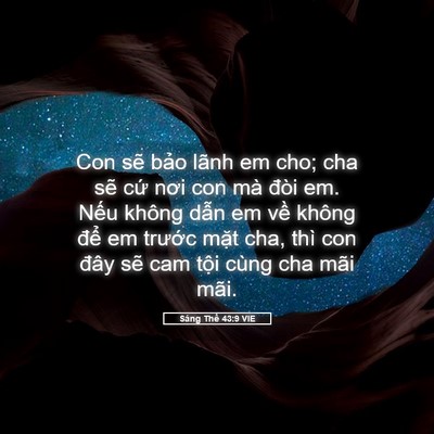 Picture 05 - Sáng Thế 43:9 VIE - Con sẽ bảo lãnh em cho; cha sẽ cứ nơi - Bible Verse Picture