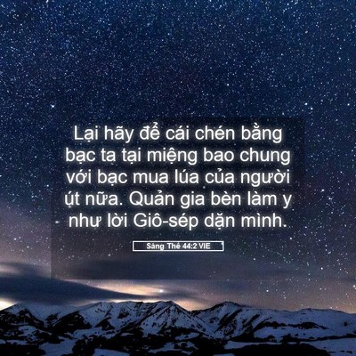 Picture 05 - Sáng Thế 44:2 VIE - Lại hãy để cái chén bằng bạc ta tại - Bible Verse Picture