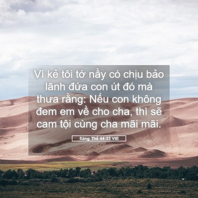 Picture 05 - Sáng Thế 44:32 VIE - Vì kẻ tôi tớ nầy có chịu bảo lãnh - Bible Verse Picture
