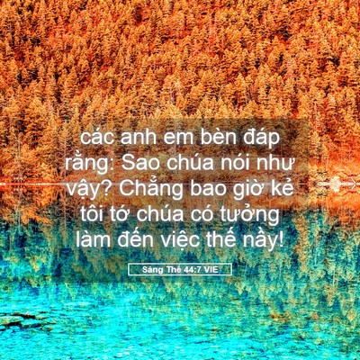 Picture 05 - Sáng Thế 44:7 VIE - các anh em bèn đáp rằng: Sao chúa nói - Bible Verse Picture