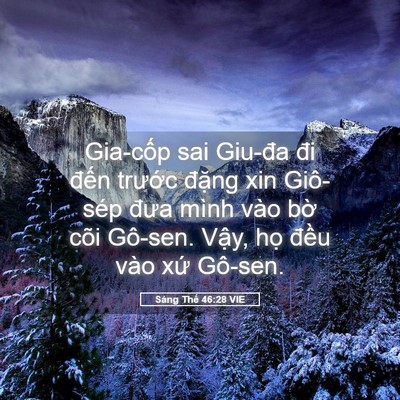 Picture 05 - Sáng Thế 46:28 VIE - Gia-cốp sai Giu-đa đi đến trước đặng - Bible Verse Picture