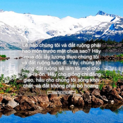 Picture 05 - Sáng Thế 47:19 VIE - Lẽ nào chúng tôi và đất ruộng phải - Bible Verse Picture