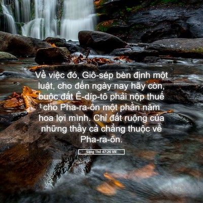 Picture 05 - Sáng Thế 47:26 VIE - Về việc đó, Giô-sép bèn định một - Bible Verse Picture
