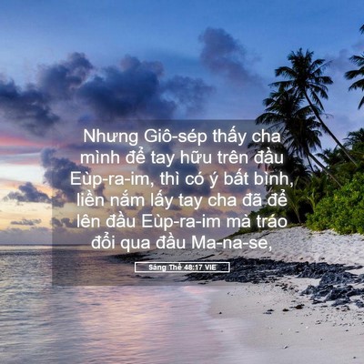 Picture 05 - Sáng Thế 48:17 VIE - Nhưng Giô-sép thấy cha mình để tay hữu - Bible Verse Picture