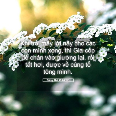 Picture 05 - Sáng Thế 49:33 VIE - Khi trối mấy lời nầy cho các con mình - Bible Verse Picture
