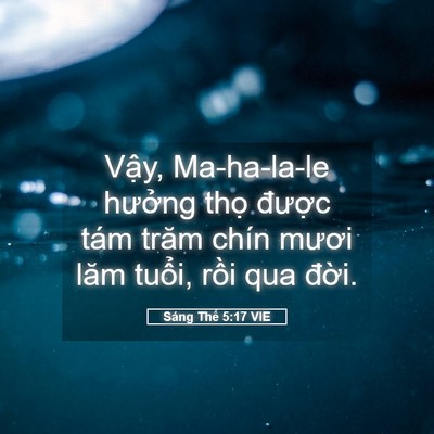 Picture 05 - Sáng Thế 5:17 VIE - Vậy, Ma-ha-la-le hưởng thọ được tám - Bible Verse Picture