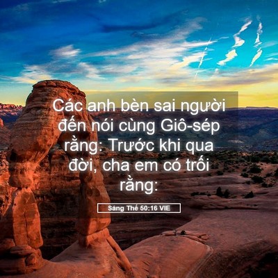 Picture 05 - Sáng Thế 50:16 VIE - Các anh bèn sai người đến nói cùng - Bible Verse Picture