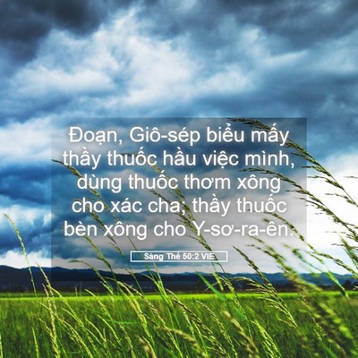 Picture 05 - Sáng Thế 50:2 VIE - Đoạn, Giô-sép biểu mấy thầy thuốc - Bible Verse Picture