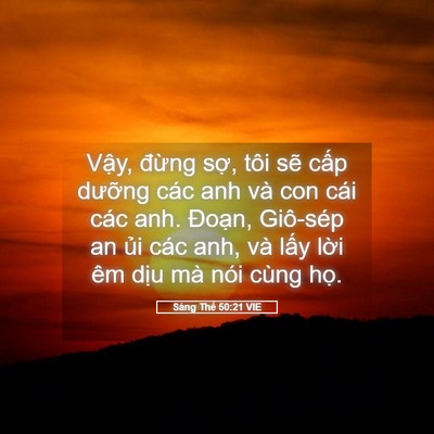 Picture 05 - Sáng Thế 50:21 VIE - Vậy, đừng sợ, tôi sẽ cấp dưỡng - Bible Verse Picture
