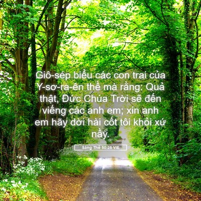 Picture 05 - Sáng Thế 50:25 VIE - Giô-sép biểu các con trai của Y-sơ-ra-ên - Bible Verse Picture