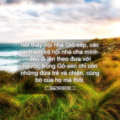Picture 05 - Sáng Thế 50:8 VIE - hết thảy nội nhà Giô-sép, các anh em - Bible Verse Picture