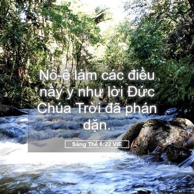 Picture 05 - Sáng Thế 6:22 VIE - Nô-ê làm các điều nầy y như lời - Bible Verse Picture