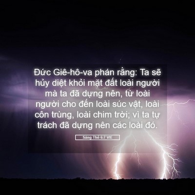 Picture 05 - Sáng Thế 6:7 VIE - Đức Giê-hô-va phán rằng: Ta sẽ hủy - Bible Verse Picture