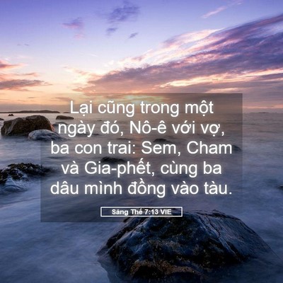 Picture 05 - Sáng Thế 7:13 VIE - Lại cũng trong một ngày đó, Nô-ê với - Bible Verse Picture