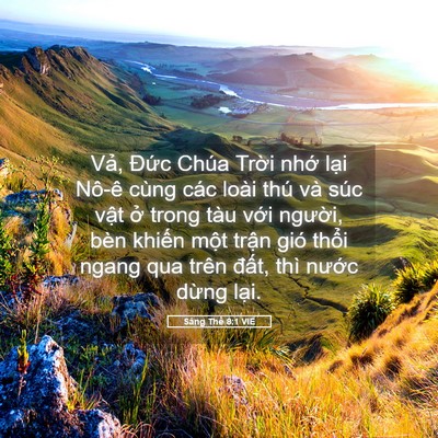 Picture 05 - Sáng Thế 8:1 VIE - Vả, Đức Chúa Trời nhớ lại Nô-ê - Bible Verse Picture