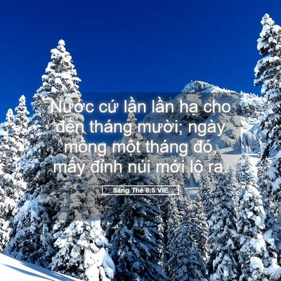 Picture 05 - Sáng Thế 8:5 VIE - Nước cứ lần lần hạ cho đến tháng - Bible Verse Picture