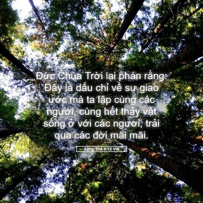 Picture 05 - Sáng Thế 9:12 VIE - Đức Chúa Trời lại phán rằng: Đây là - Bible Verse Picture