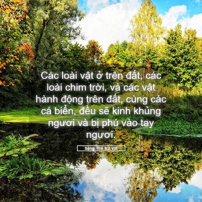 Picture 05 - Sáng Thế 9:2 VIE - Các loài vật ở trên đất, các loài - Bible Verse Picture
