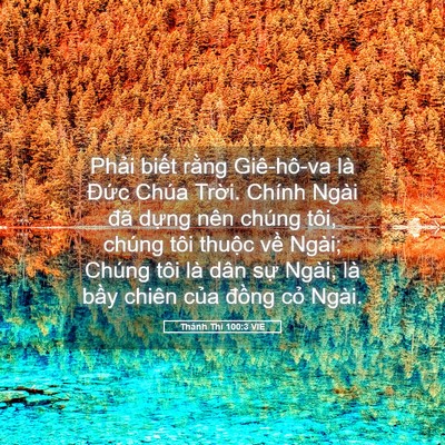 Picture 05 - Thánh Thi 100:3 VIE - Phải biết rằng Giê-hô-va là Đức Chúa - Bible Verse Picture