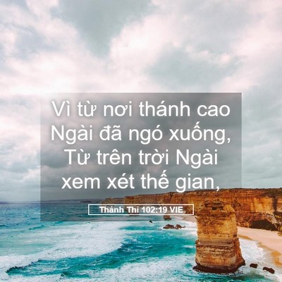 Picture 05 - Thánh Thi 102:19 VIE - Vì từ nơi thánh cao Ngài đã ngó xuống, - Bible Verse Picture