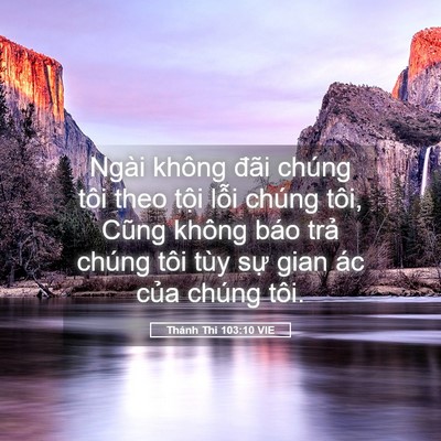 Picture 05 - Thánh Thi 103:10 VIE - Ngài không đãi chúng tôi theo tội lỗi - Bible Verse Picture