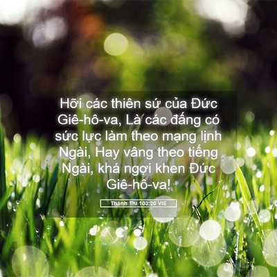 Picture 05 - Thánh Thi 103:20 VIE - Hỡi các thiên sứ của Đức Giê-hô-va, - Bible Verse Picture