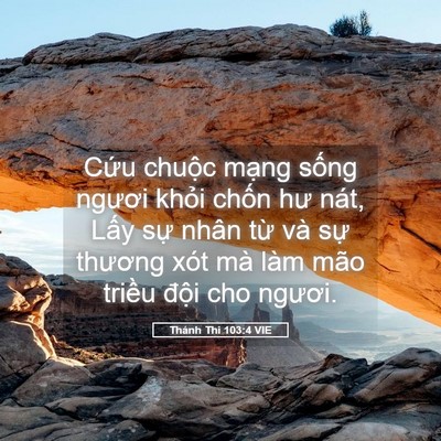 Picture 05 - Thánh Thi 103:4 VIE - Cứu chuộc mạng sống ngươi khỏi chốn - Bible Verse Picture