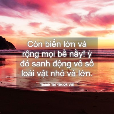 Picture 05 - Thánh Thi 104:25 VIE - Còn biển lớn và rộng mọi bề nầy! - Bible Verse Picture